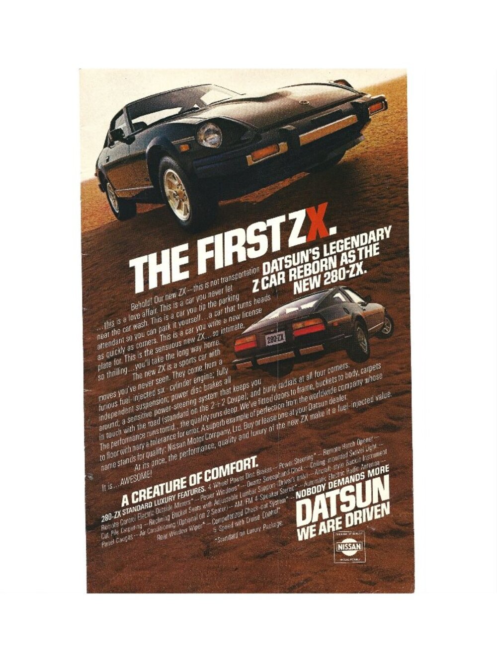 Print Ad Datsun First ZX Legendary 280-ZX Sports Car 1979 Vintage Auto Ad